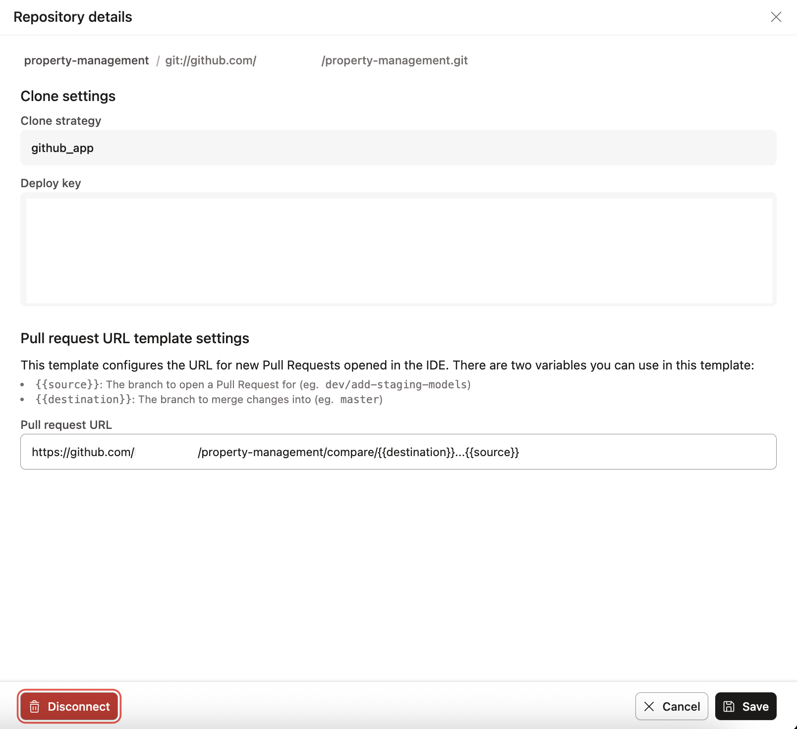 Disconnect and reconnect your git repository in your dbt Account settings pages.